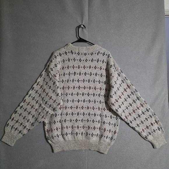 VTG NWT Fieldmaster 100% Cotton Geometric Fisherman Knit Sweater USA Size Large - Picture 9 of 11